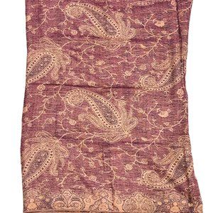 Pashmina and Silk Purple Paisley Scarf 27x50